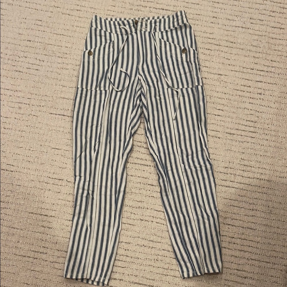 American Eagle Striped Blue and White Pants
